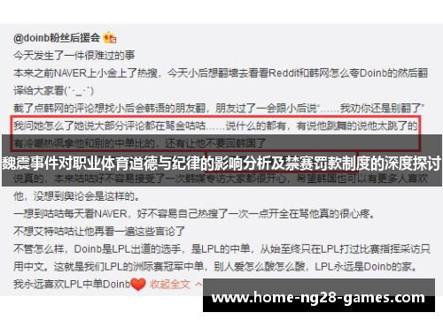 魏震事件对职业体育道德与纪律的影响分析及禁赛罚款制度的深度探讨